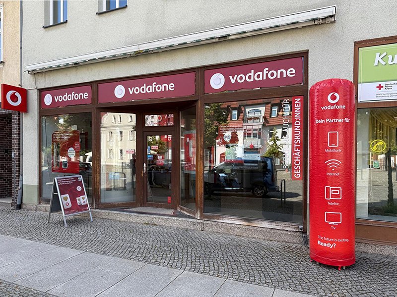 Vodafone Fachhandel Doberlug-Kirchhain Außenansicht vom Shop